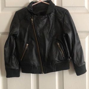 Stylish toddler faux moto leather jacket. Bundle item and save!